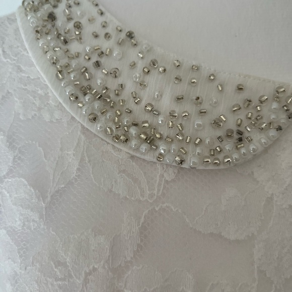 NWT Abercrombie & Fitch White Lace Embellished Top Small - Picture 4 of 6